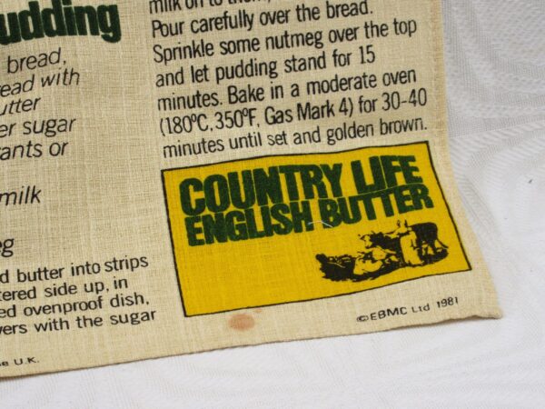 Vintage 80s Tea Towel Country Life Butter Bread Butter Pudding Song - Image 3