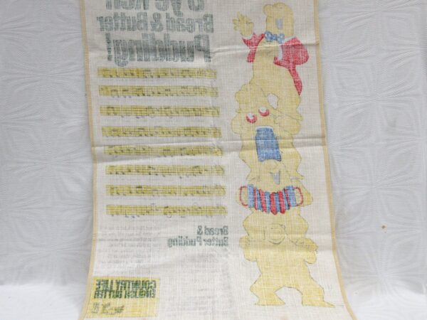 Vintage 80s Tea Towel Country Life Butter Bread Butter Pudding Song - Image 4