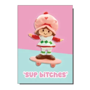 Vintage Strawberry Shortcake Inspired Birthday Greetings Card from Bite Your Granny