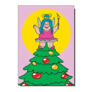 Vintage 80s Christmas Card George Mavis Fairy Tree Topper from Bite Your Granny