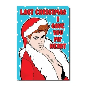 Vintage 80s Christmas Card George Michael Wham Last Christmas from Bite Your Granny