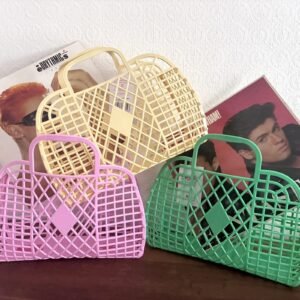 Vintage 80s Style Jelly Bag Basket Large by Sun Jellies