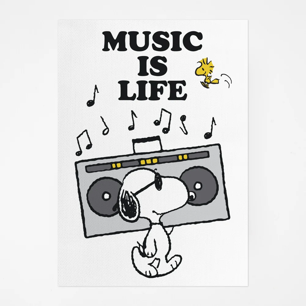 Snoopy Music Is Life Boombox Cotton Gift Tea Towel